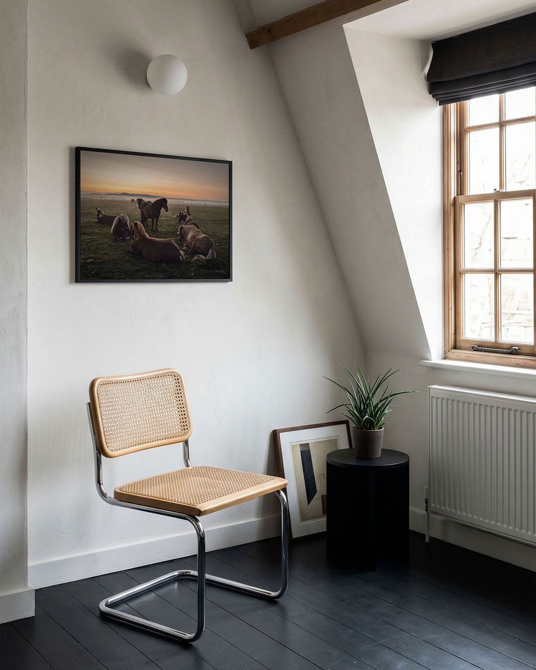 Rustige paardenweide Poster