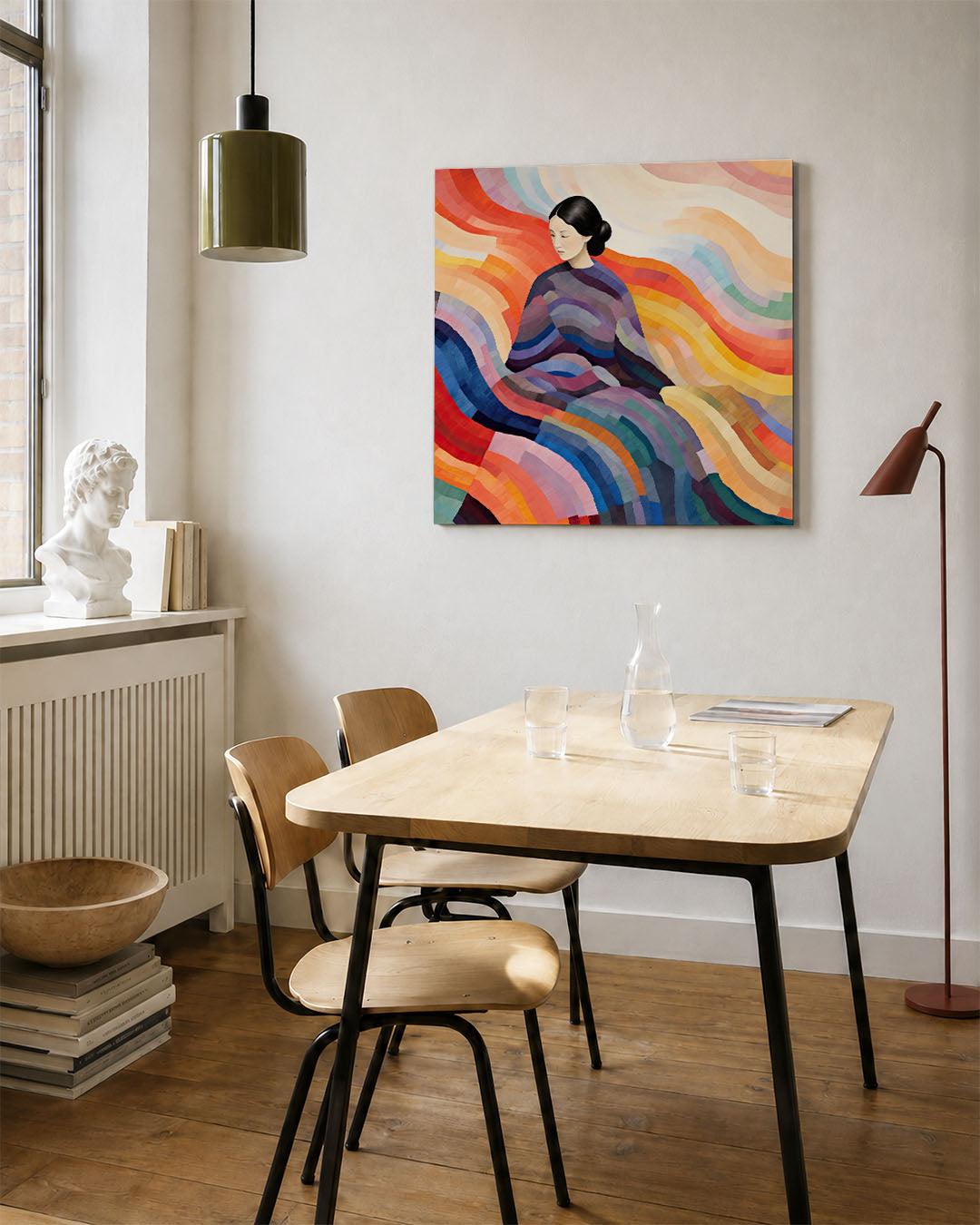 Golvende kleurencompositie Kunstwerk