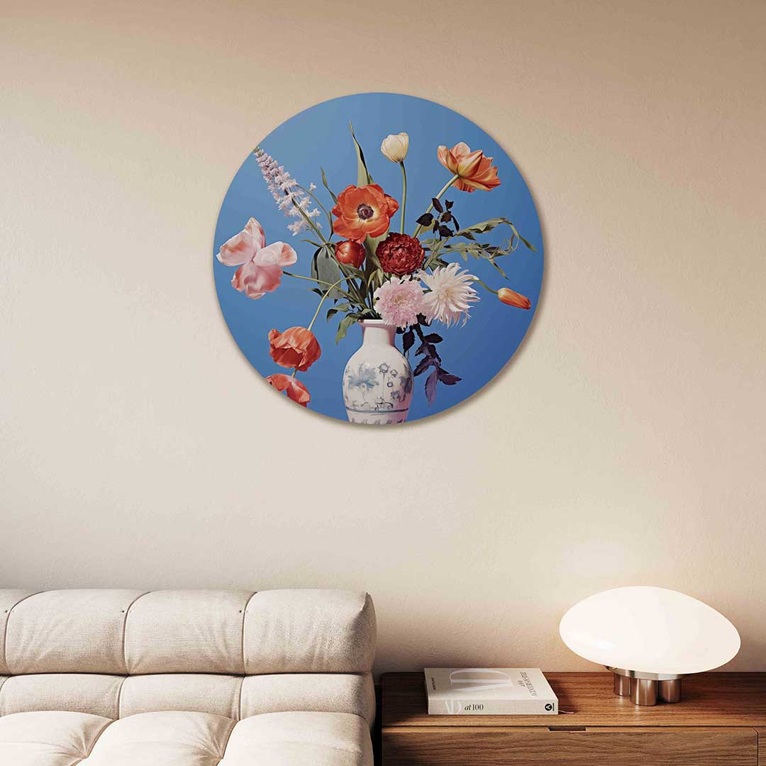 Bloemen in vaas Muurcirkel