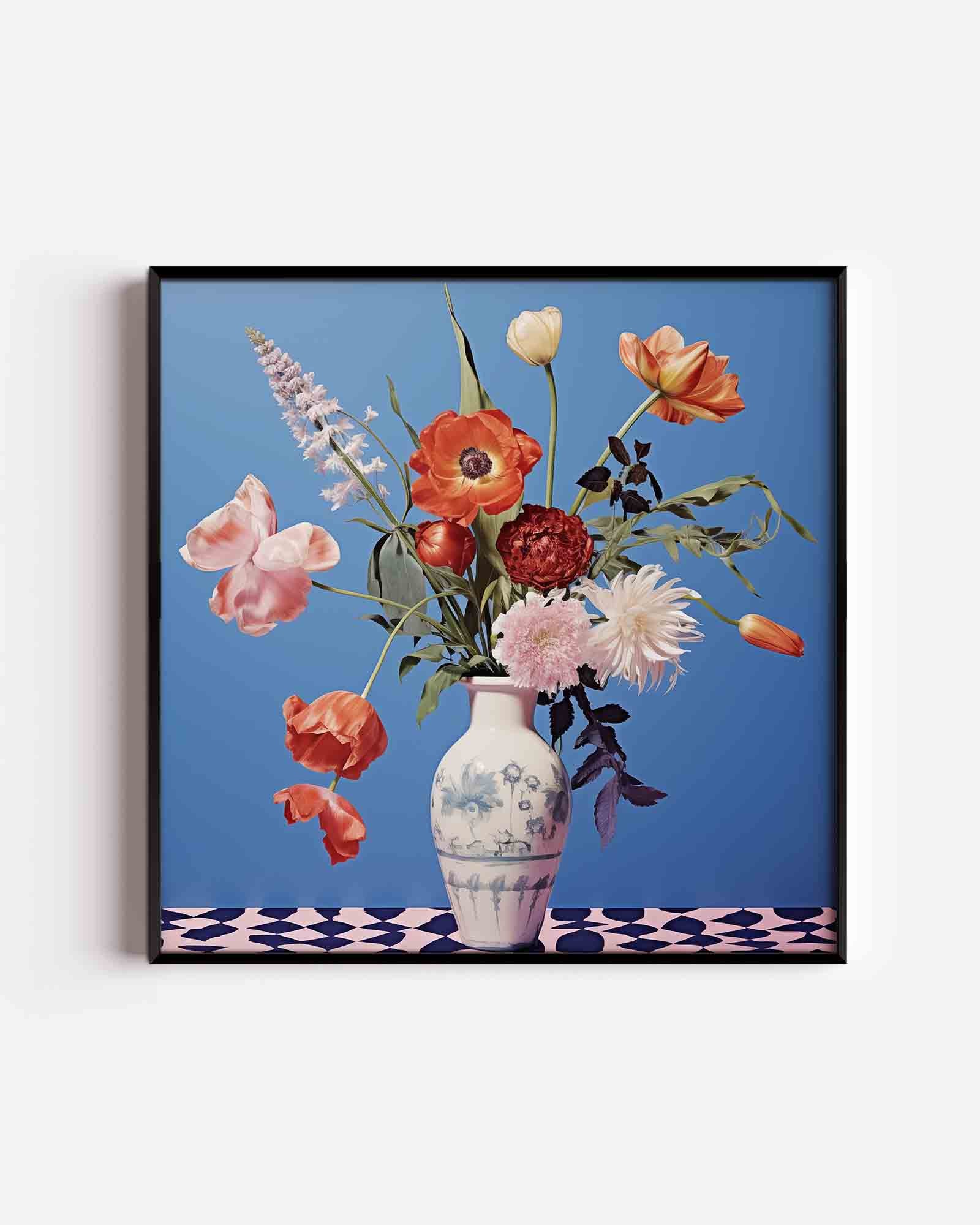 Bloemen in vaas Poster