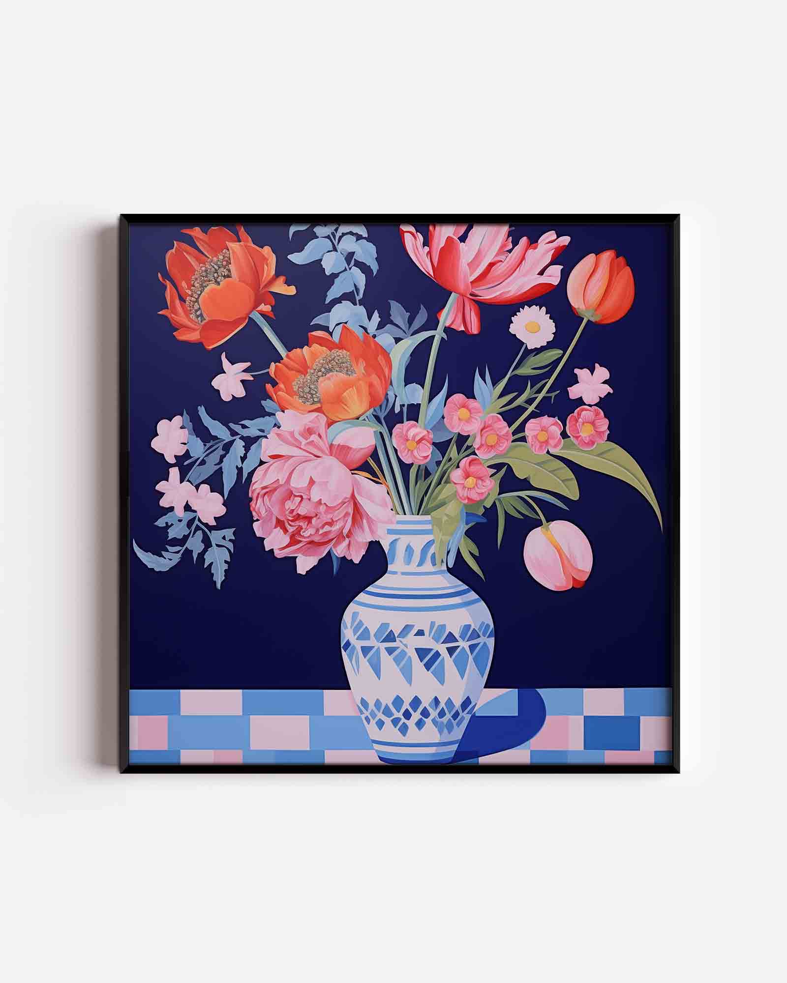 Bloemen in vaas Poster