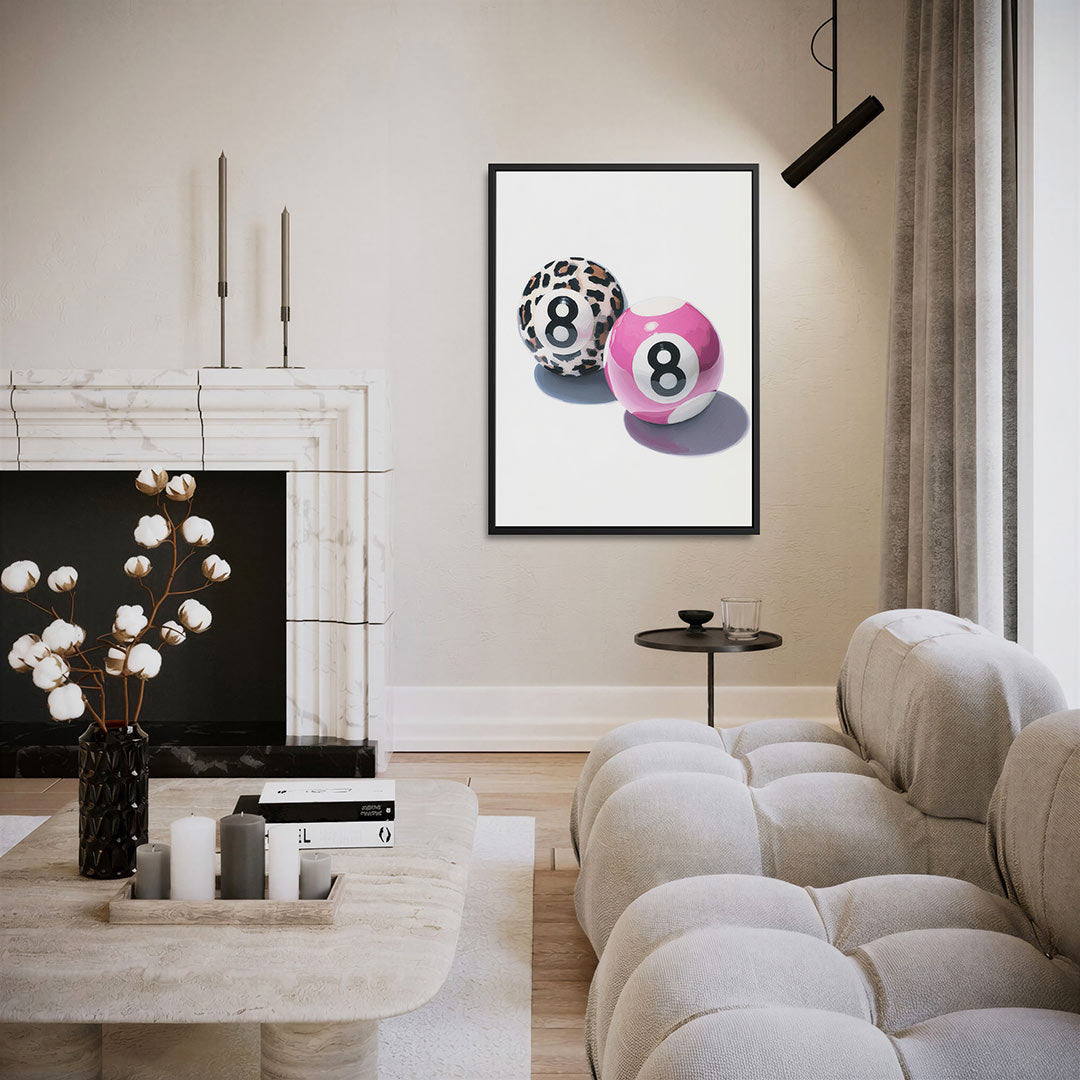 Speelse biljartballen Kunstwerk