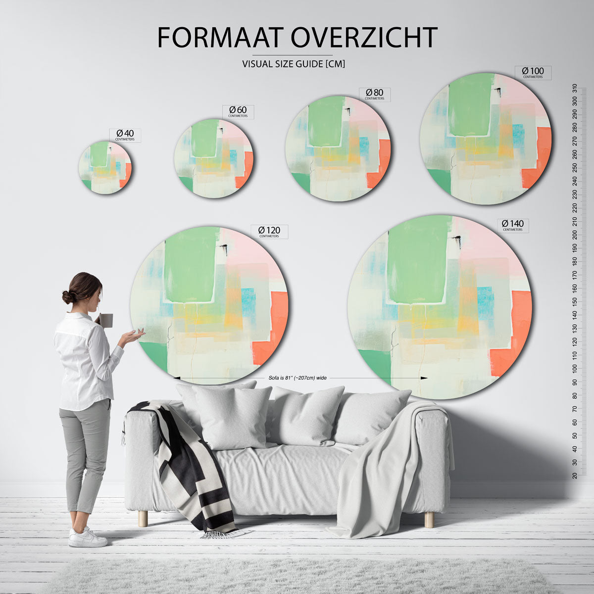 Abstracte vormen Muurcirkel