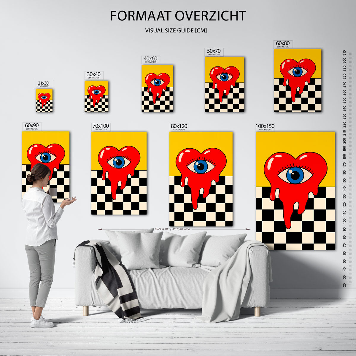 Hartvorm met oog Poster