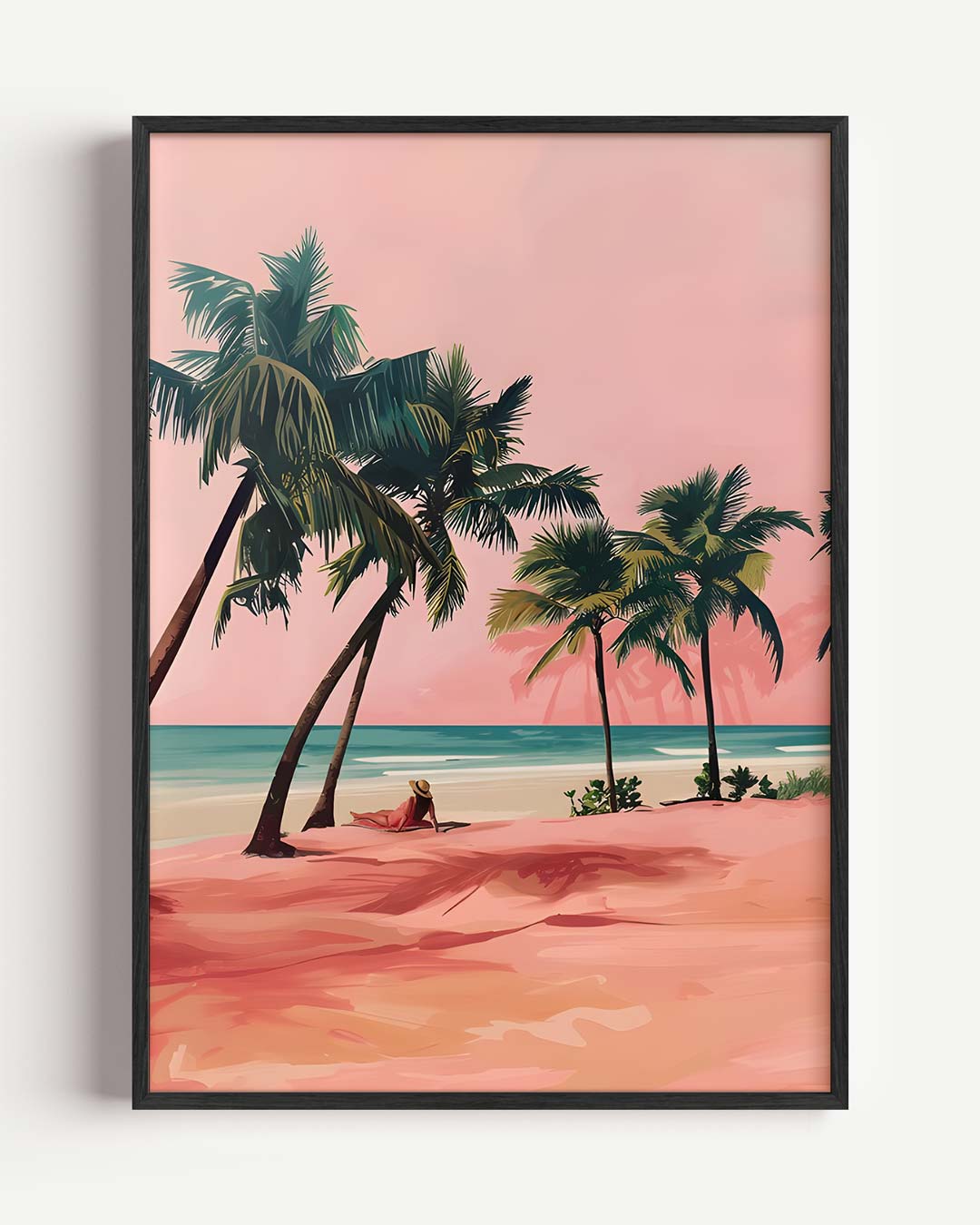 Dromerige Roze Strandposter-WallArtistic