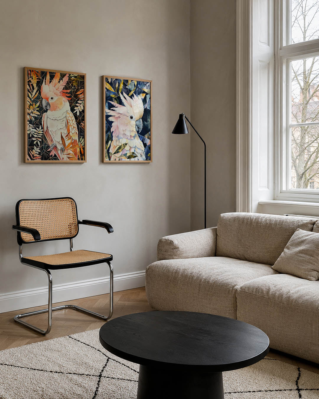 Vogel en bladpatronen Posterset