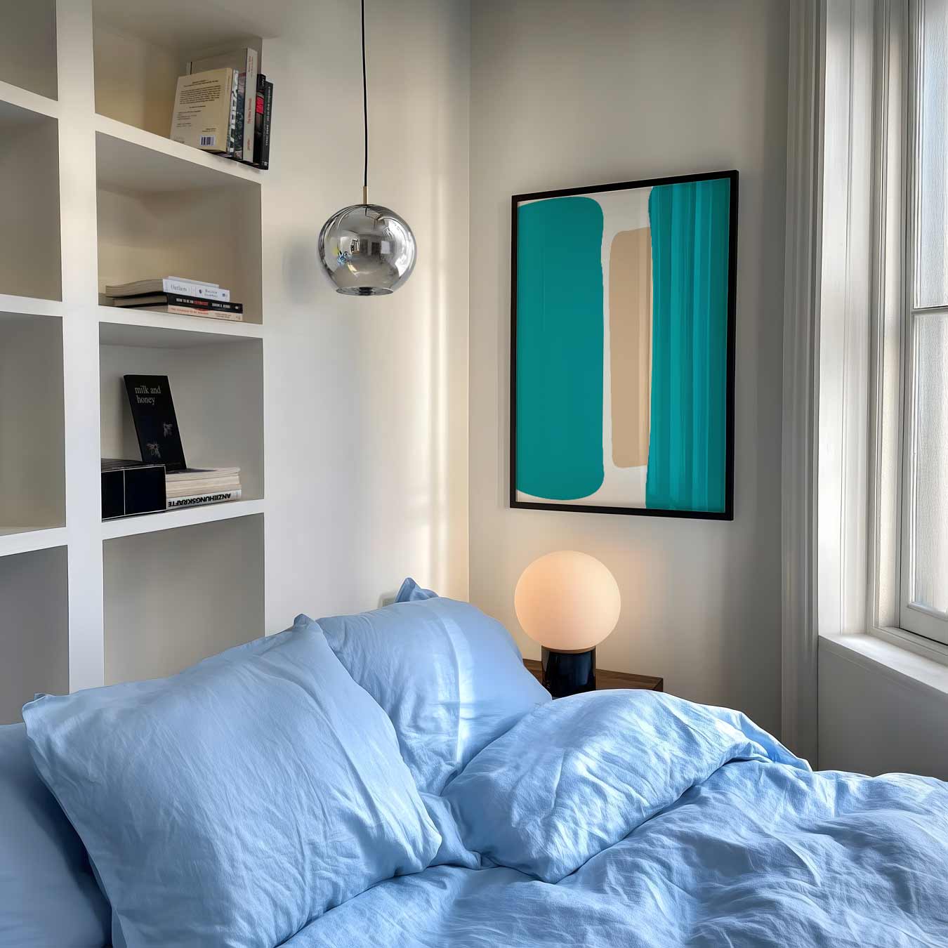 Abstracte Blauwe Harmonie Poster-WallArtistic