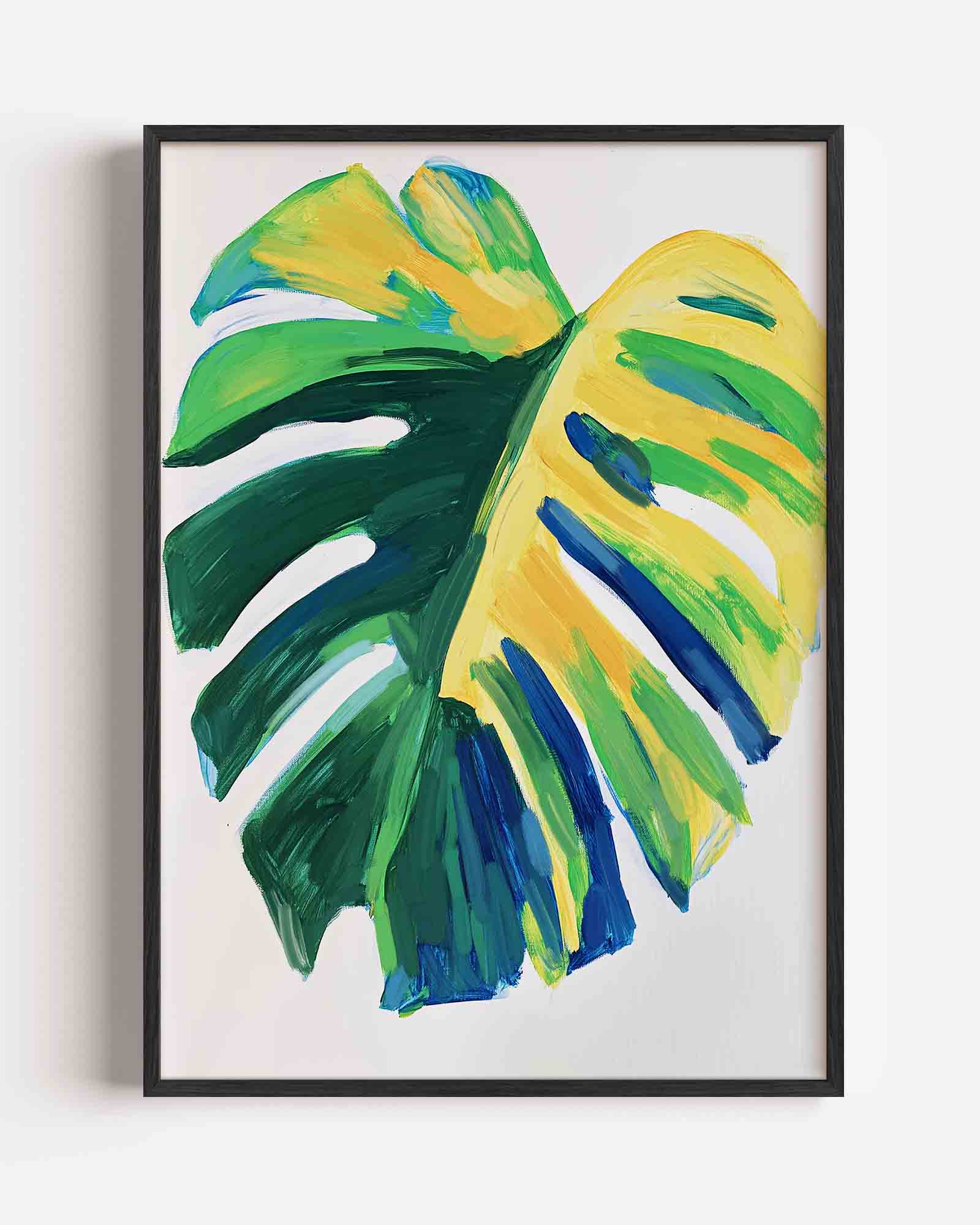Blad in groene en gele tinten Poster