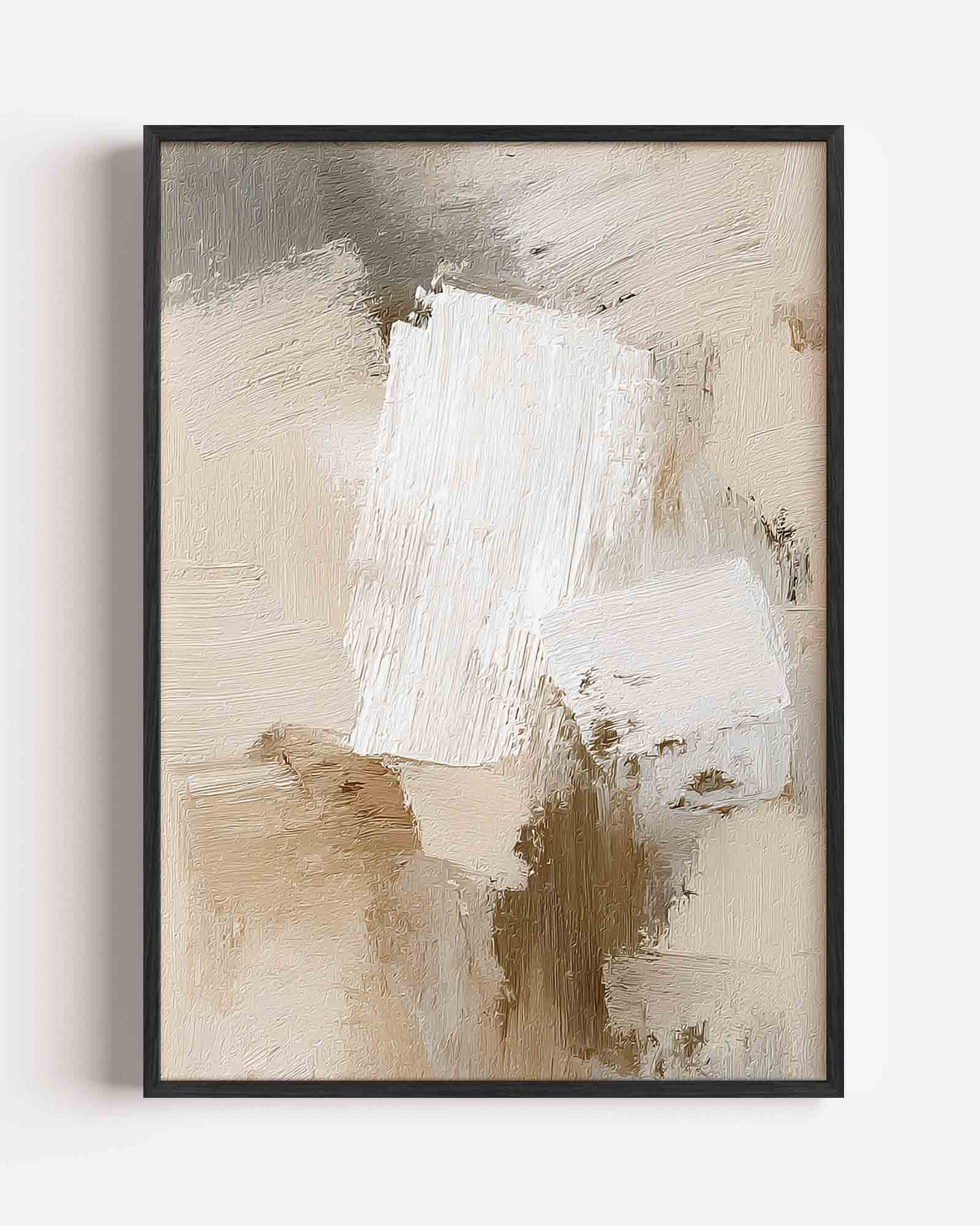 Abstracte beige en witte Poster