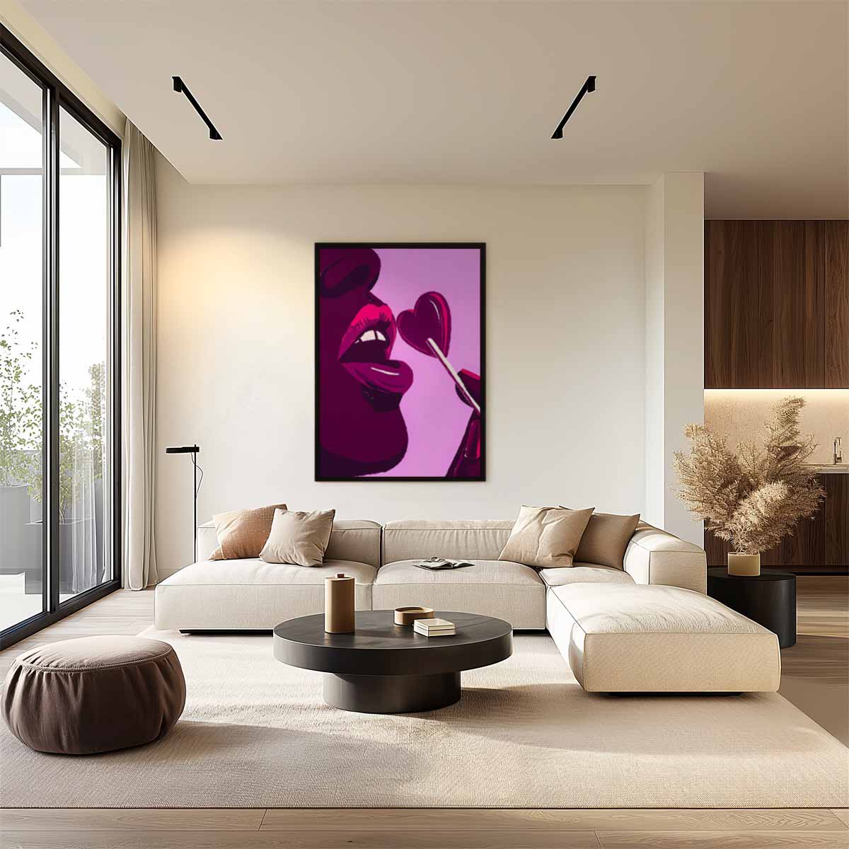 Liefdeslolly in Pop Art Kunstwerk-canvas-dibond-plexiglas-wanddecoratie-WallArtistic
