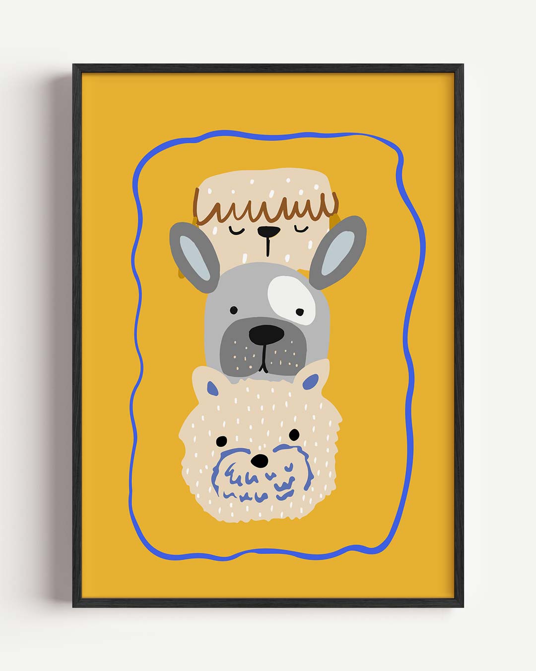 Schattige Dierenkoppen Poster-WallArtistic