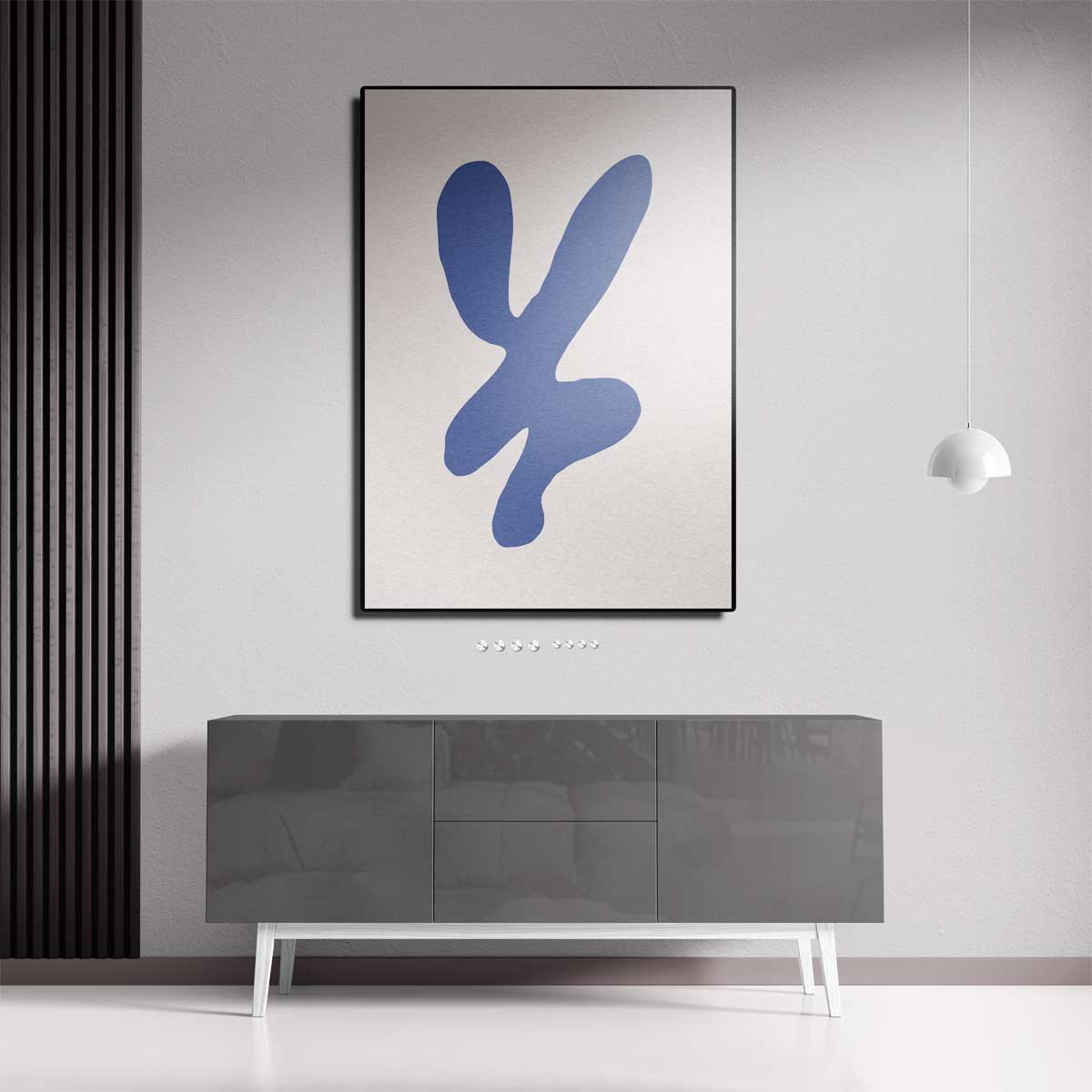 Abstracte Blauwe Vormen Kunstwerk-canvas-dibond-plexiglas-wanddecoratie-WallArtistic