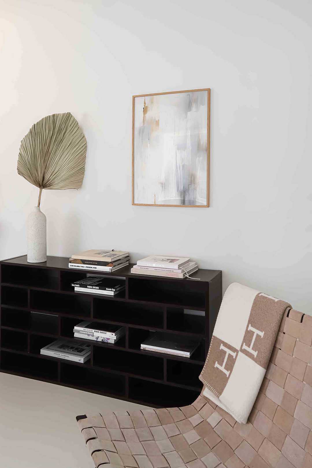 Abstracte beige en grijze Poster