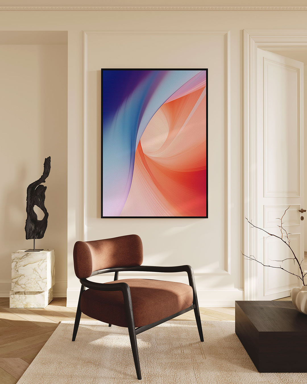 Vloeiende kleuren Kunstwerk