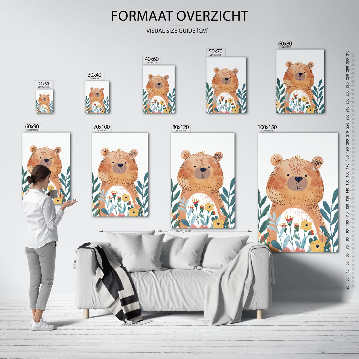 Beer en bloemen Poster