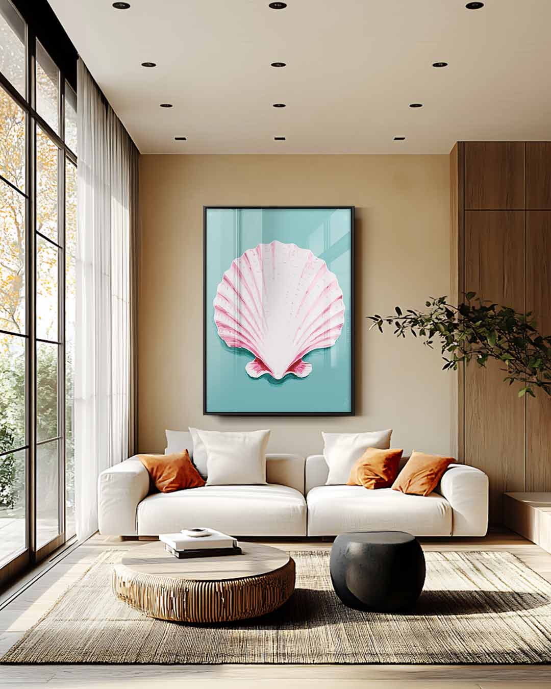 Schelp op Zee Kunstwerk-canvas-dibond-plexiglas-wanddecoratie-WallArtistic