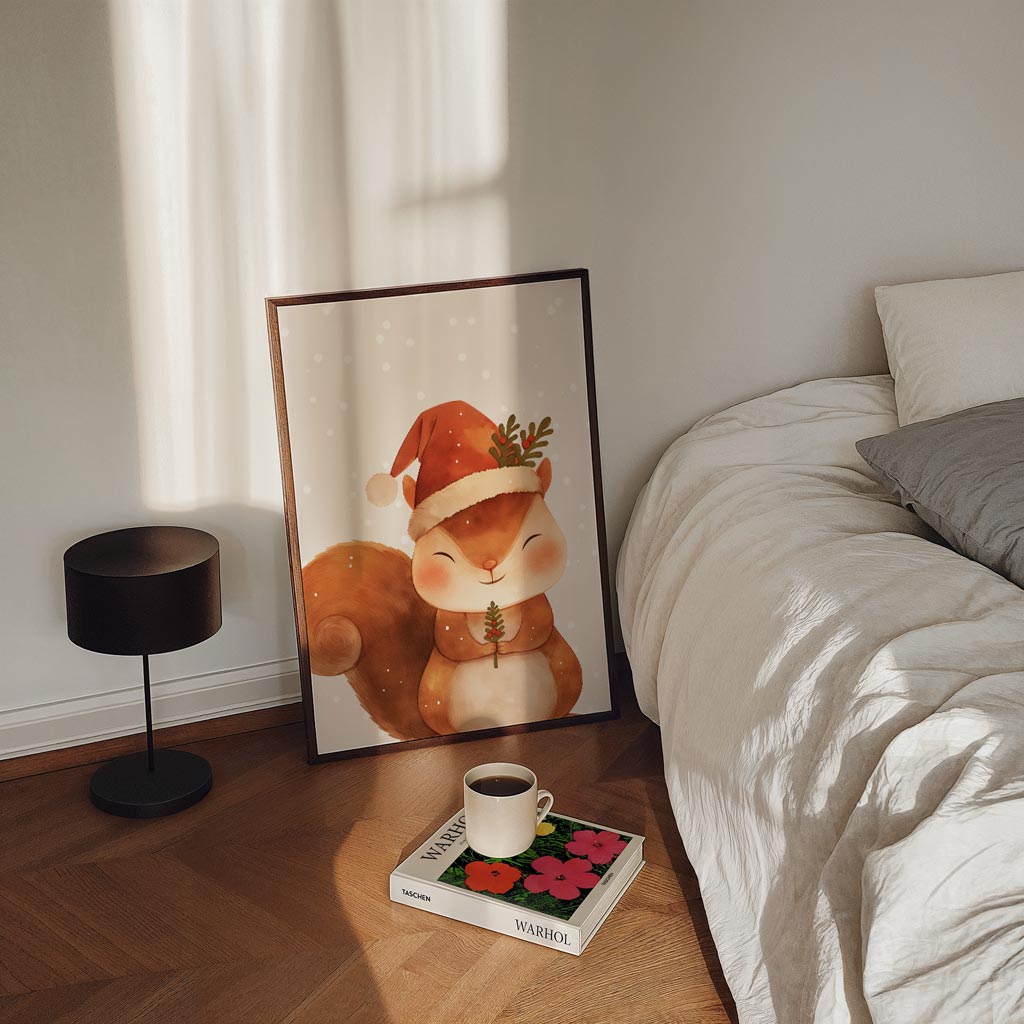 Kerst Eekhoorn Poster-WallArtistic