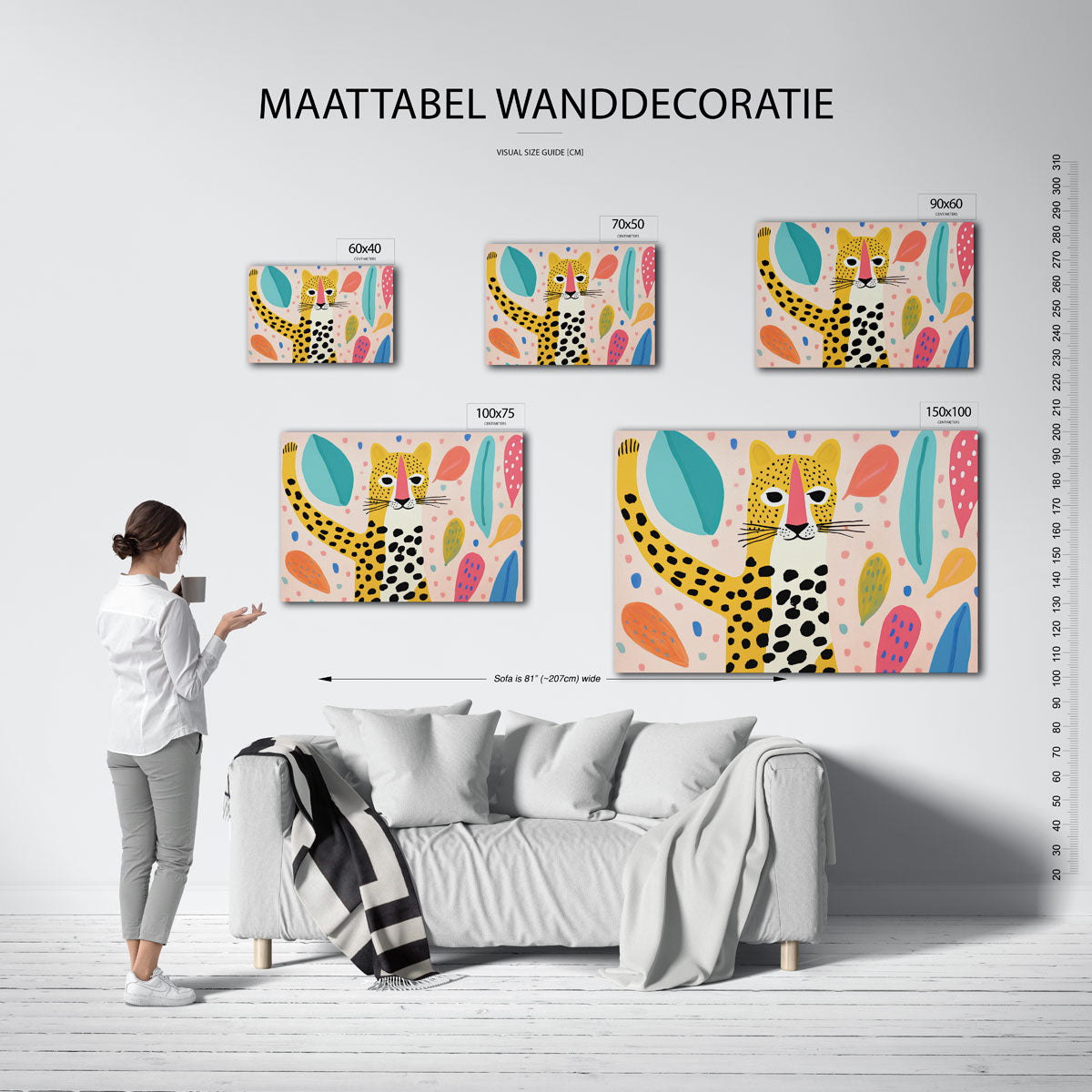 Vrolijke luipaard illustratie Kunstwerk
