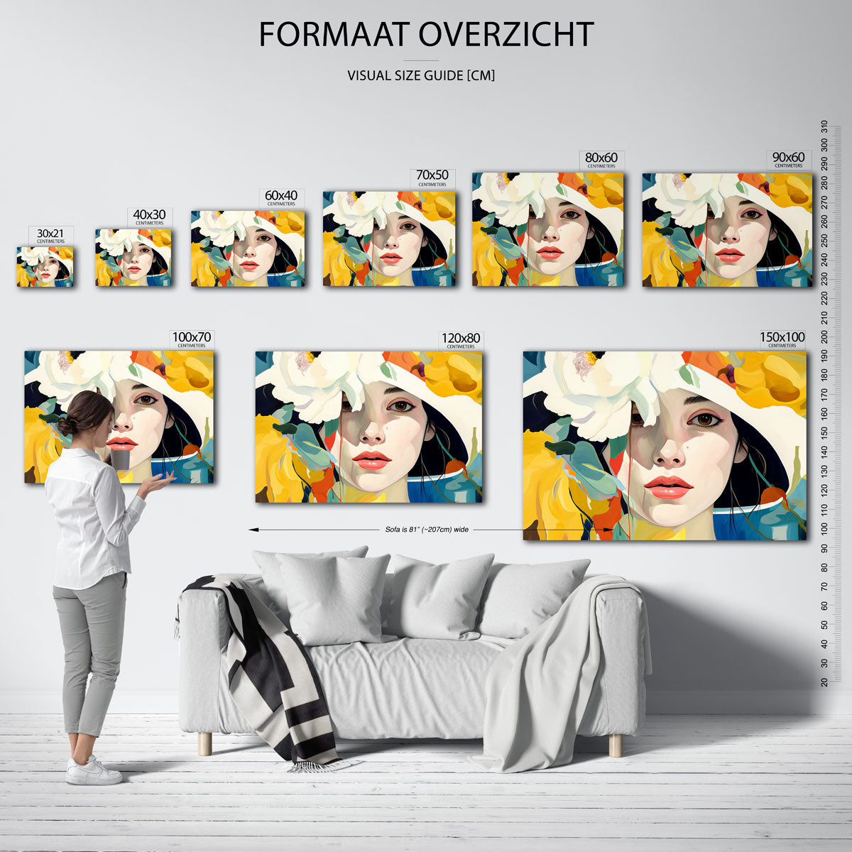 Vrouw met bloemen Poster