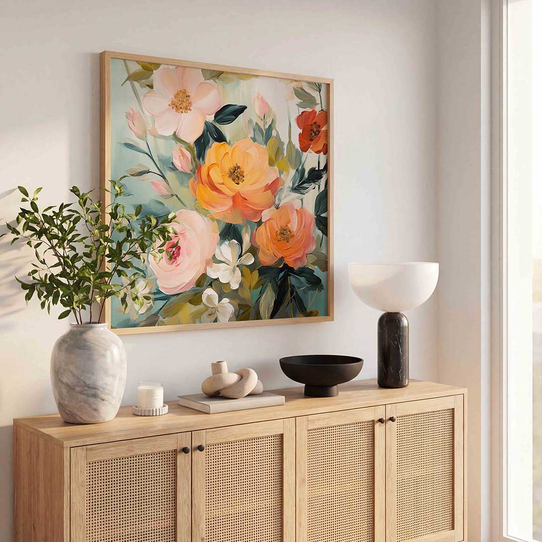 Bloemen in zachte tinten Poster