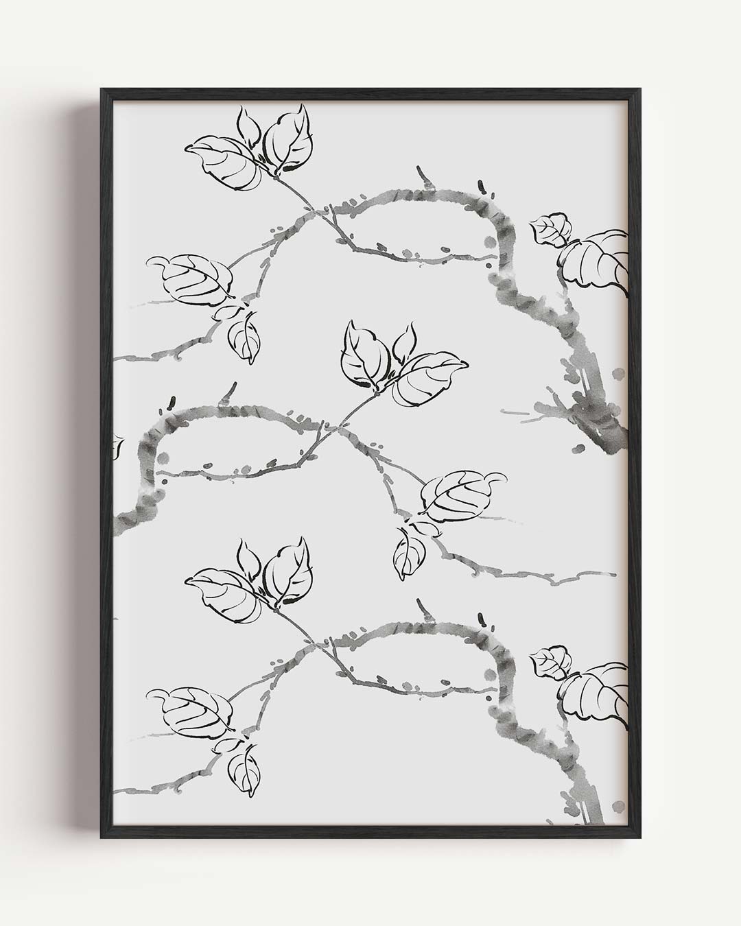 Minimalistische Takken en Bladeren Poster-WallArtistic
