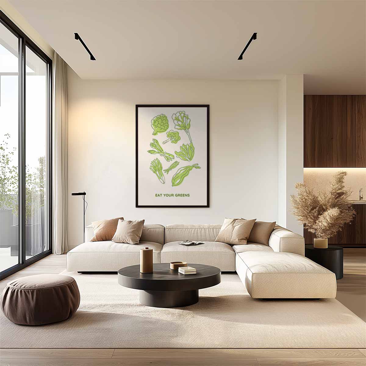 Groene Groente Illustratie Kunstwerk-canvas-dibond-plexiglas-wanddecoratie-WallArtistic