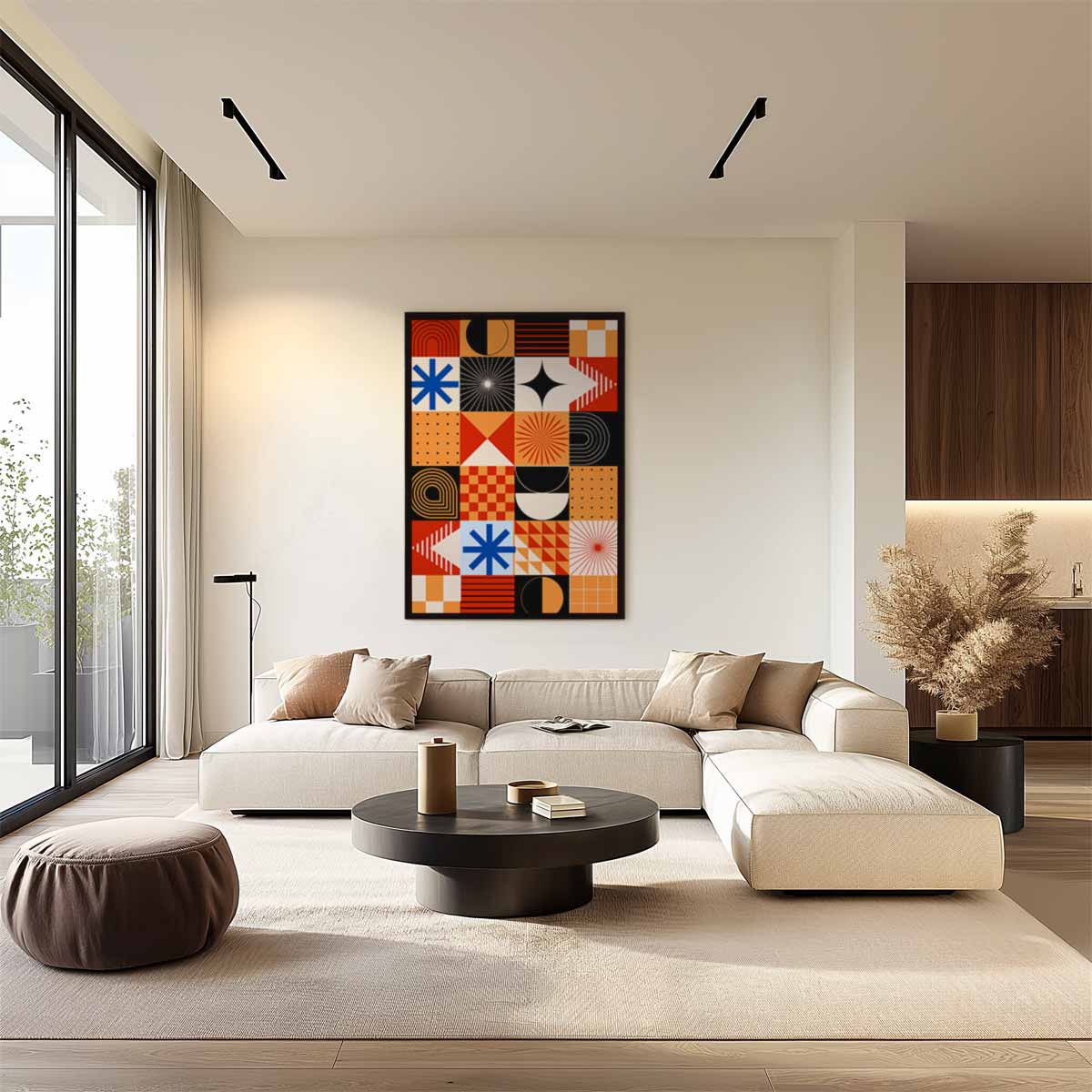 Retro Geometrisch Kunstwerk Kunstwerk-canvas-dibond-plexiglas-wanddecoratie-WallArtistic