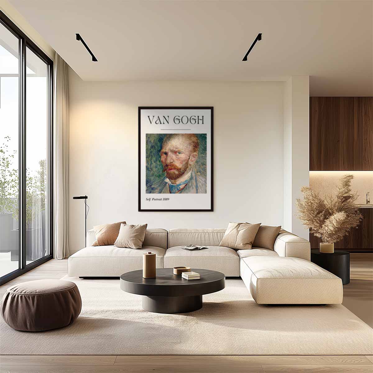 Van Gogh's Zelfportret 1889 Kunstwerk-canvas-dibond-plexiglas-wanddecoratie-WallArtistic