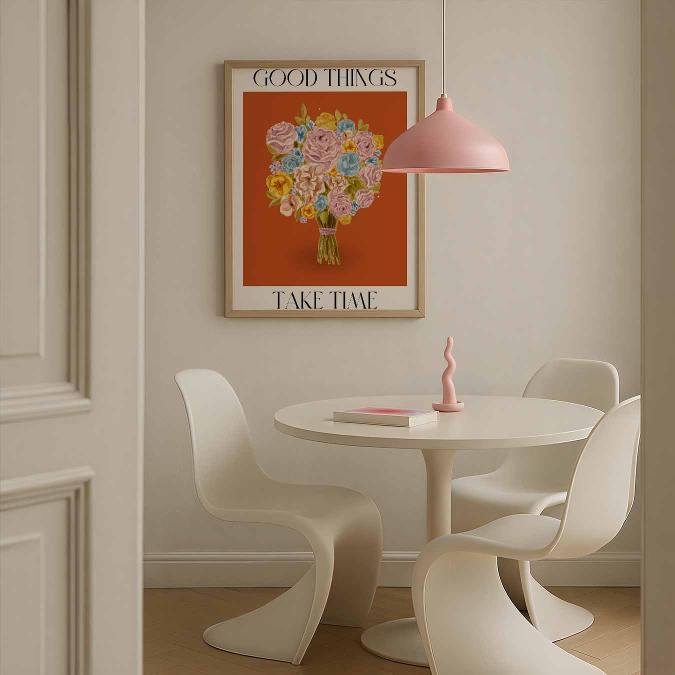 Bloemenpracht Poster met Inspirerende Tekst Poster-WallArtistic