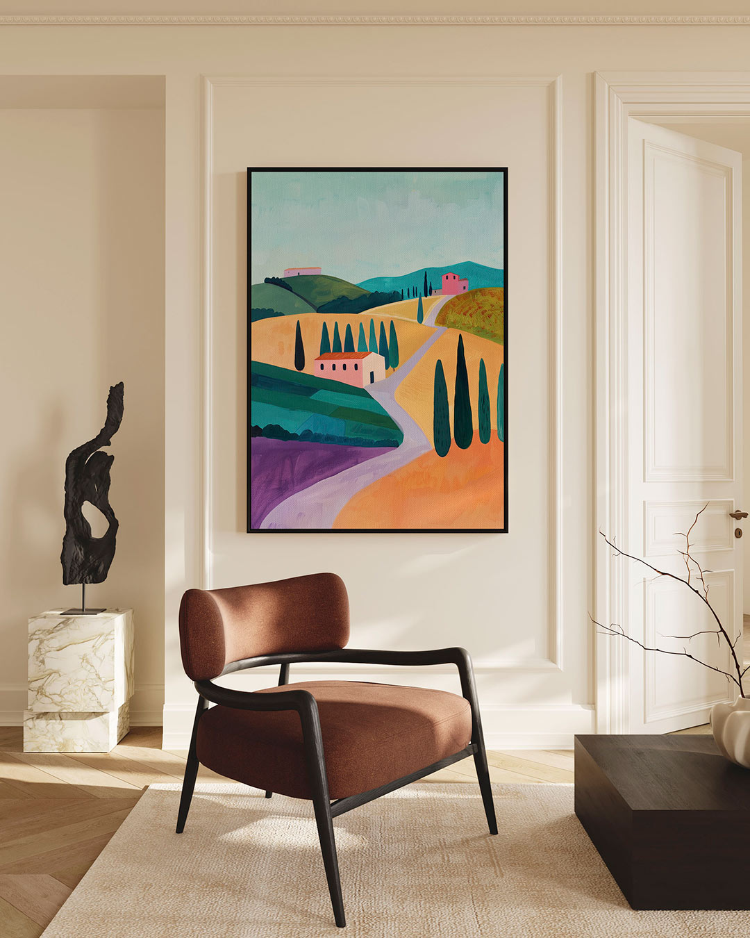 Landschap met heuvels Kunstwerk
