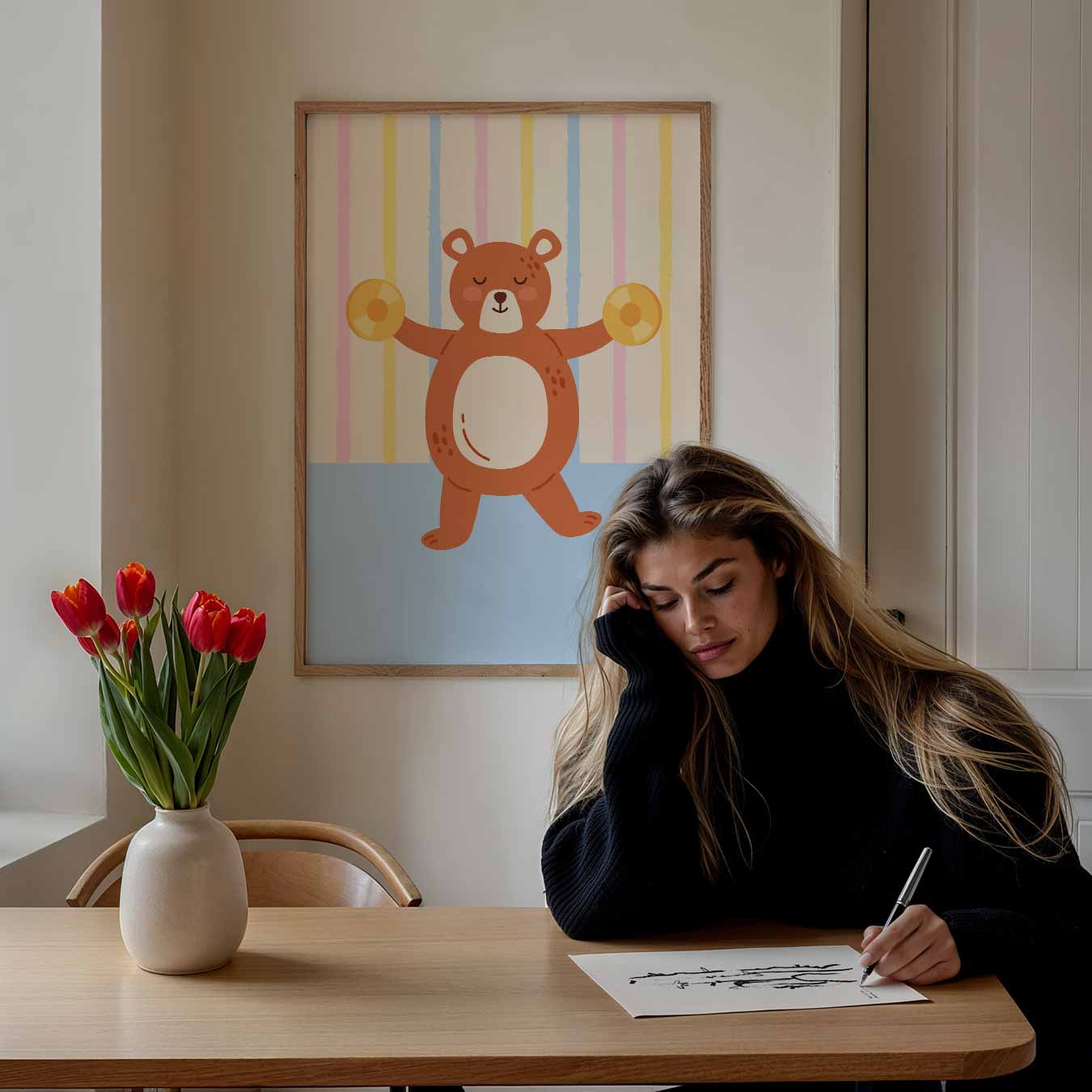 Schattige Berenmuurposter-WallArtistic