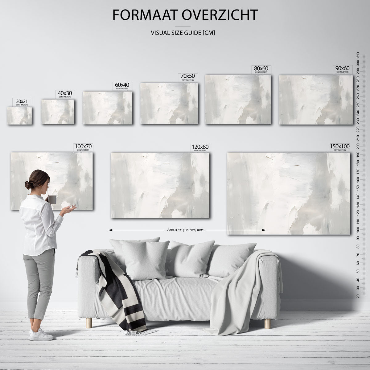 Abstracte grijze en witte Poster