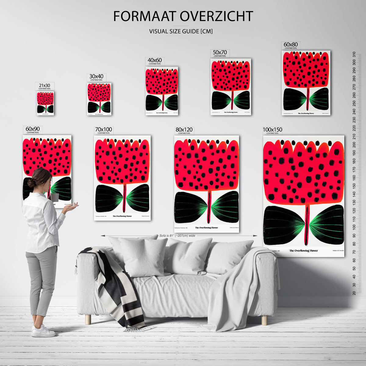 Bloem met zwarte stippen Poster
