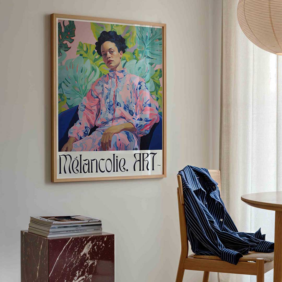 Persoon met groene bladeren Poster