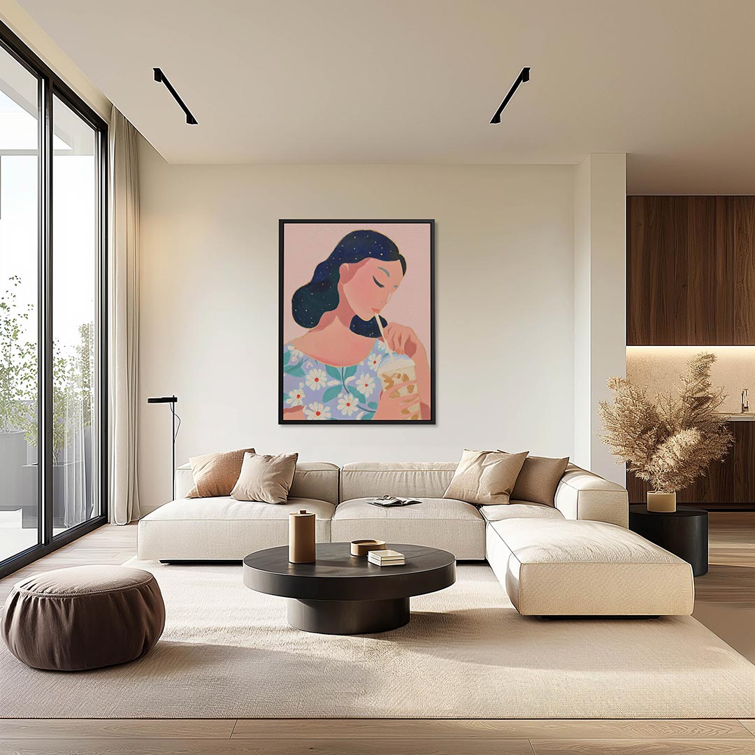 Dromerige vrouw Kunstwerk