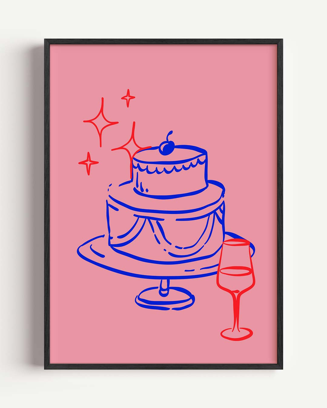 Feestelijke Taart en Wijn Poster-WallArtistic
