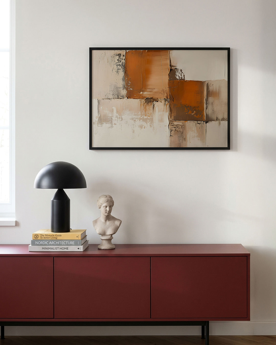 Abstracte oranje en beige vlakken Poster