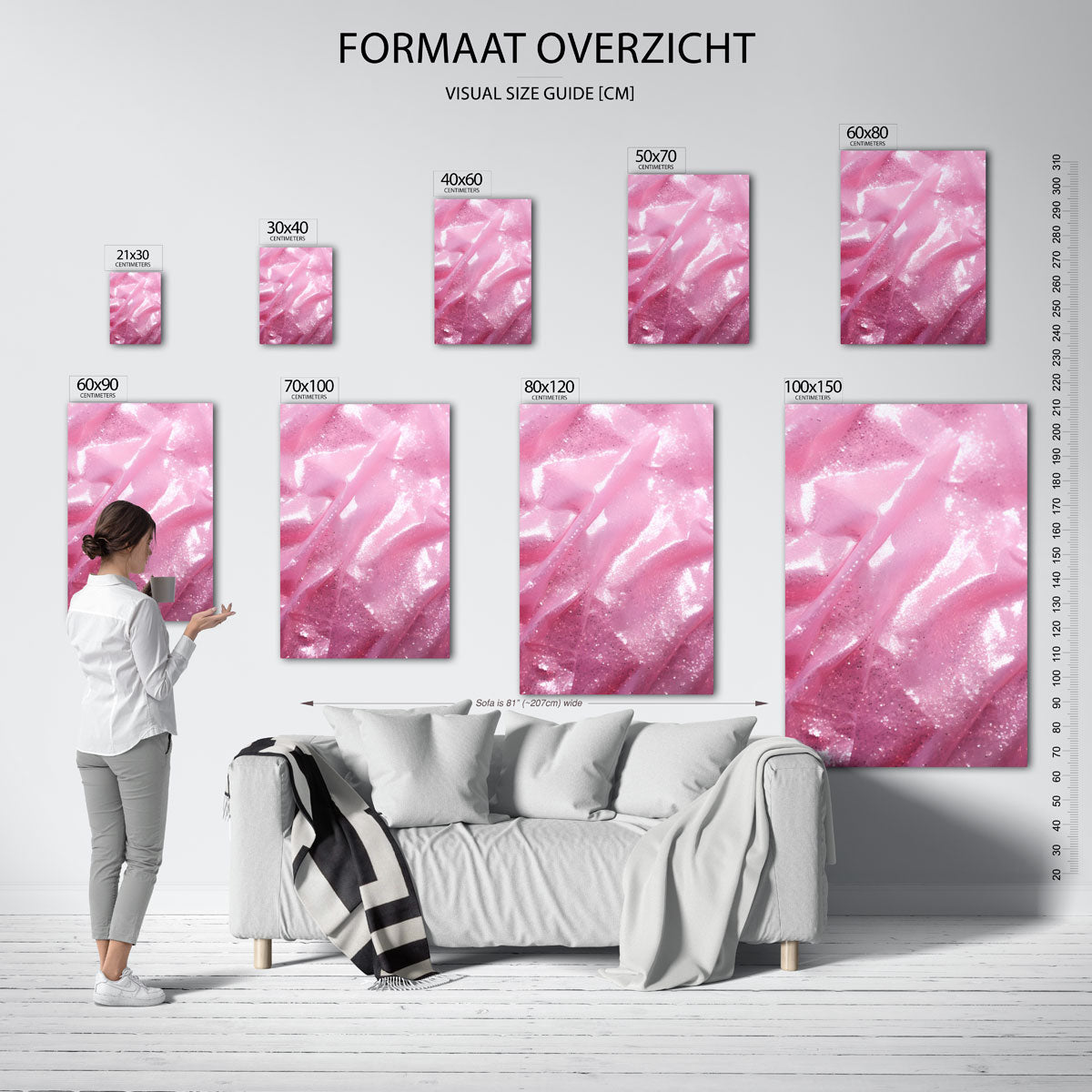 Glanzende roze stof Poster