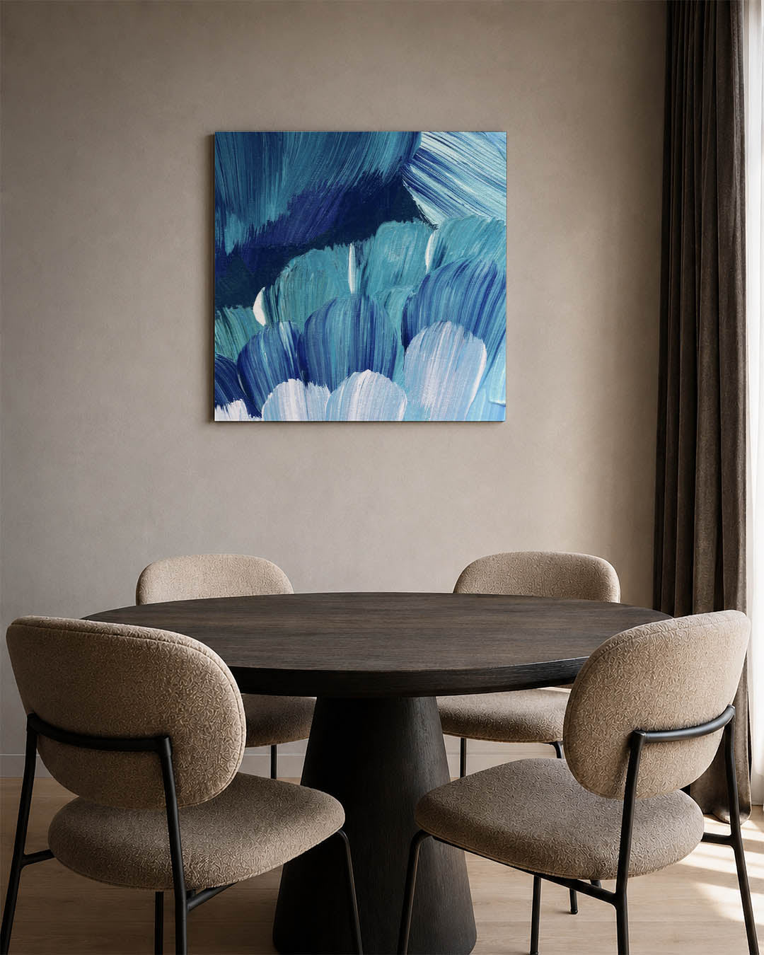 Dynamische blauwe beweging Kunstwerk