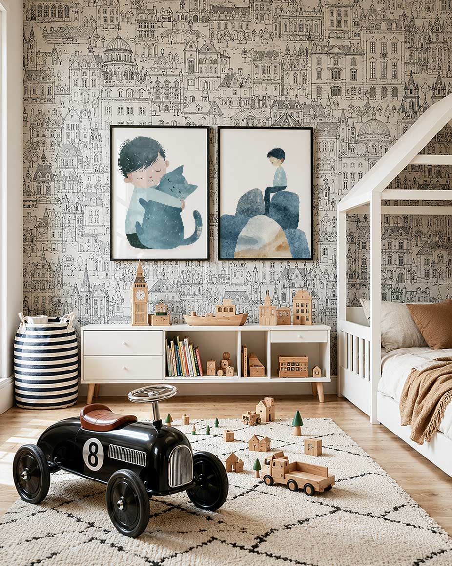 Knuffel in pasteltinten Posterset