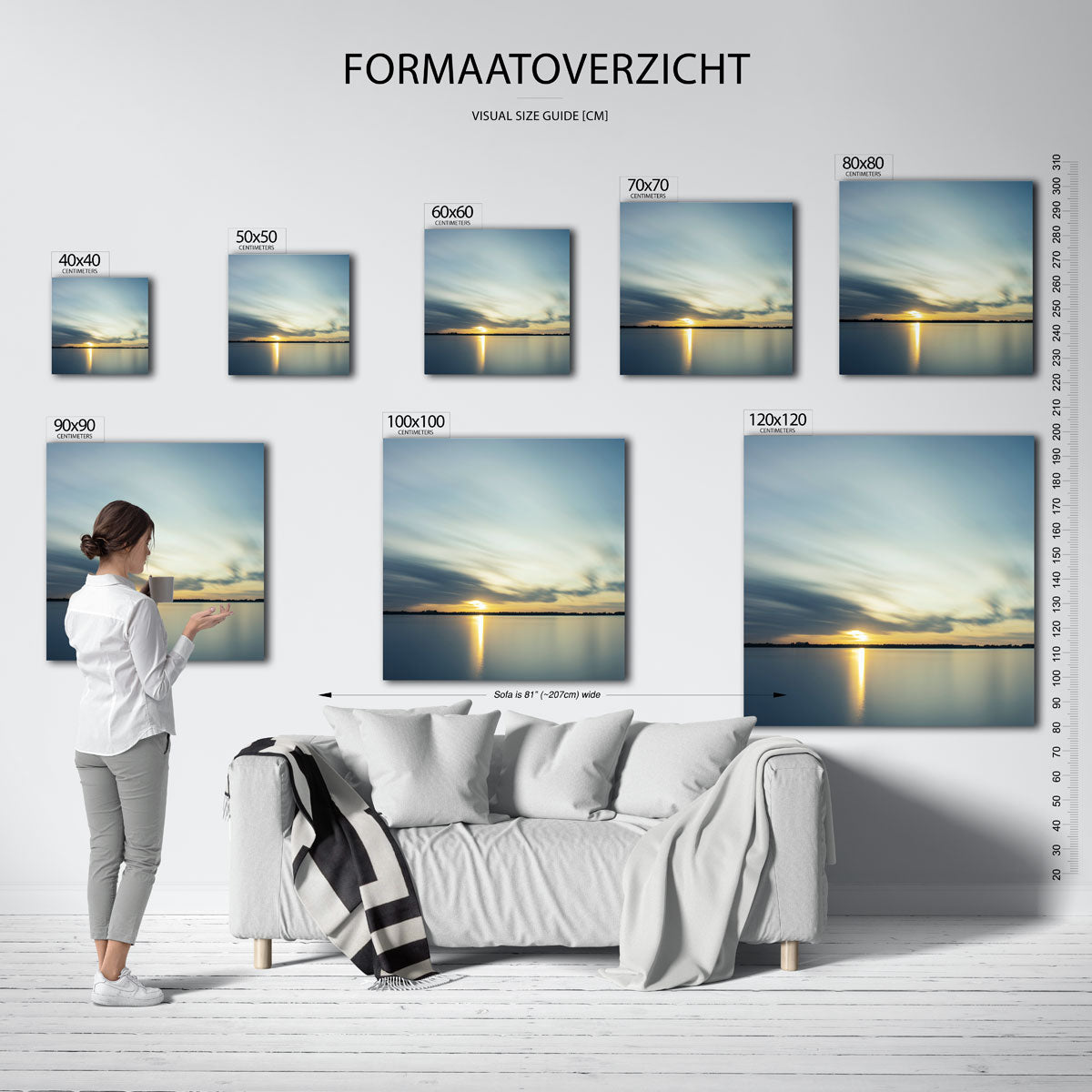 Rustige zonsondergang Kunstwerk