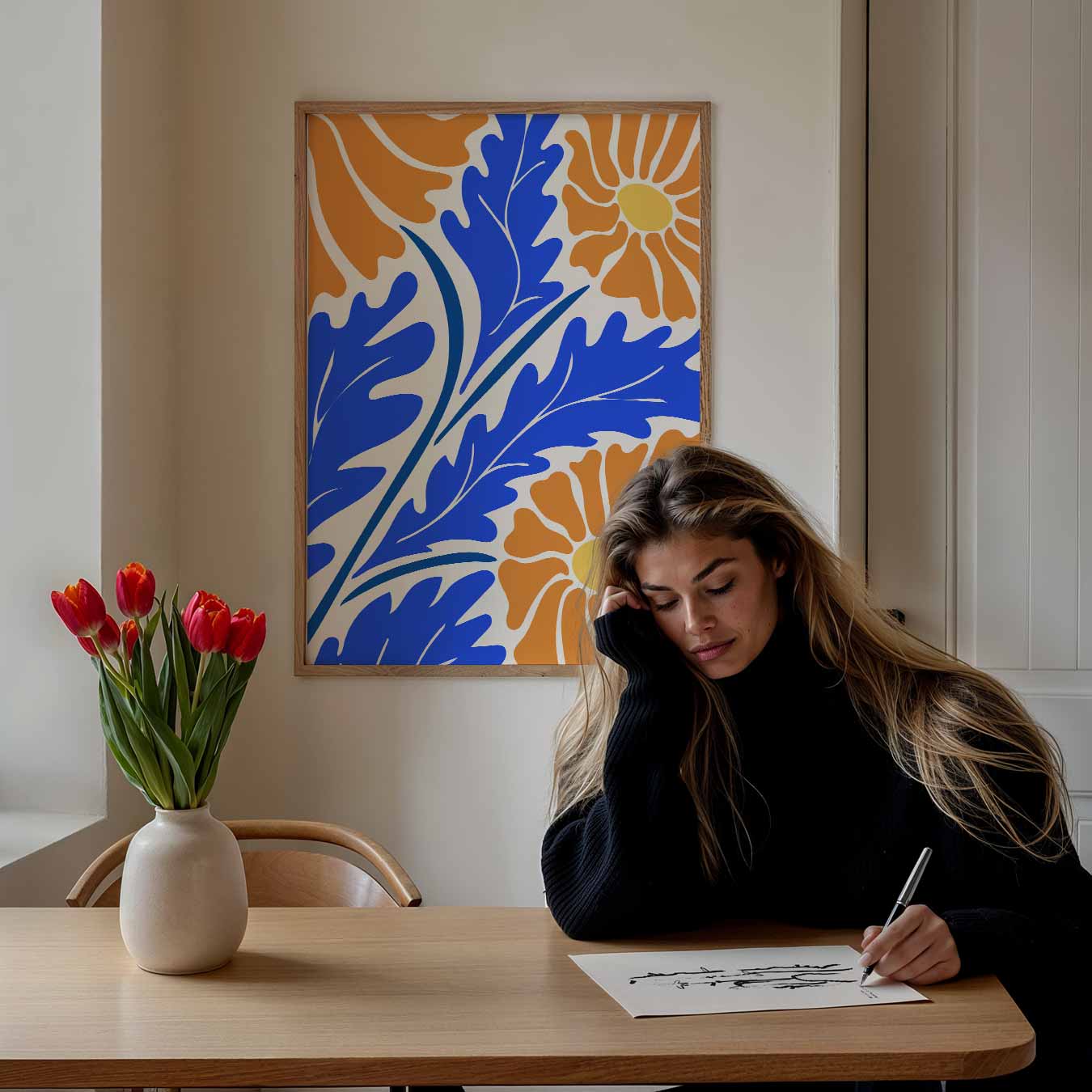 Kleurrijke Bloemenharmonie Poster-WallArtistic