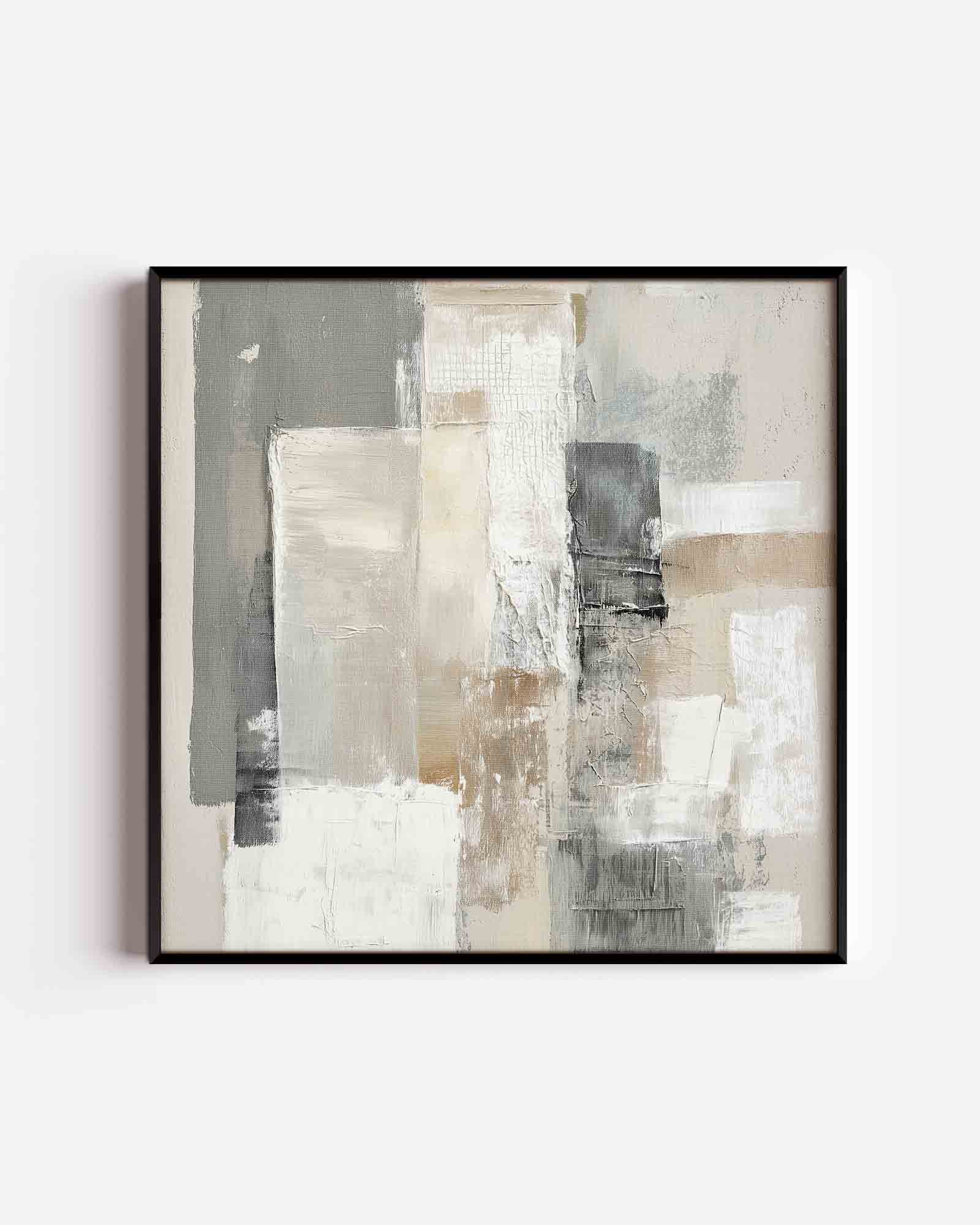Abstracte beige en grijze vlakken Poster