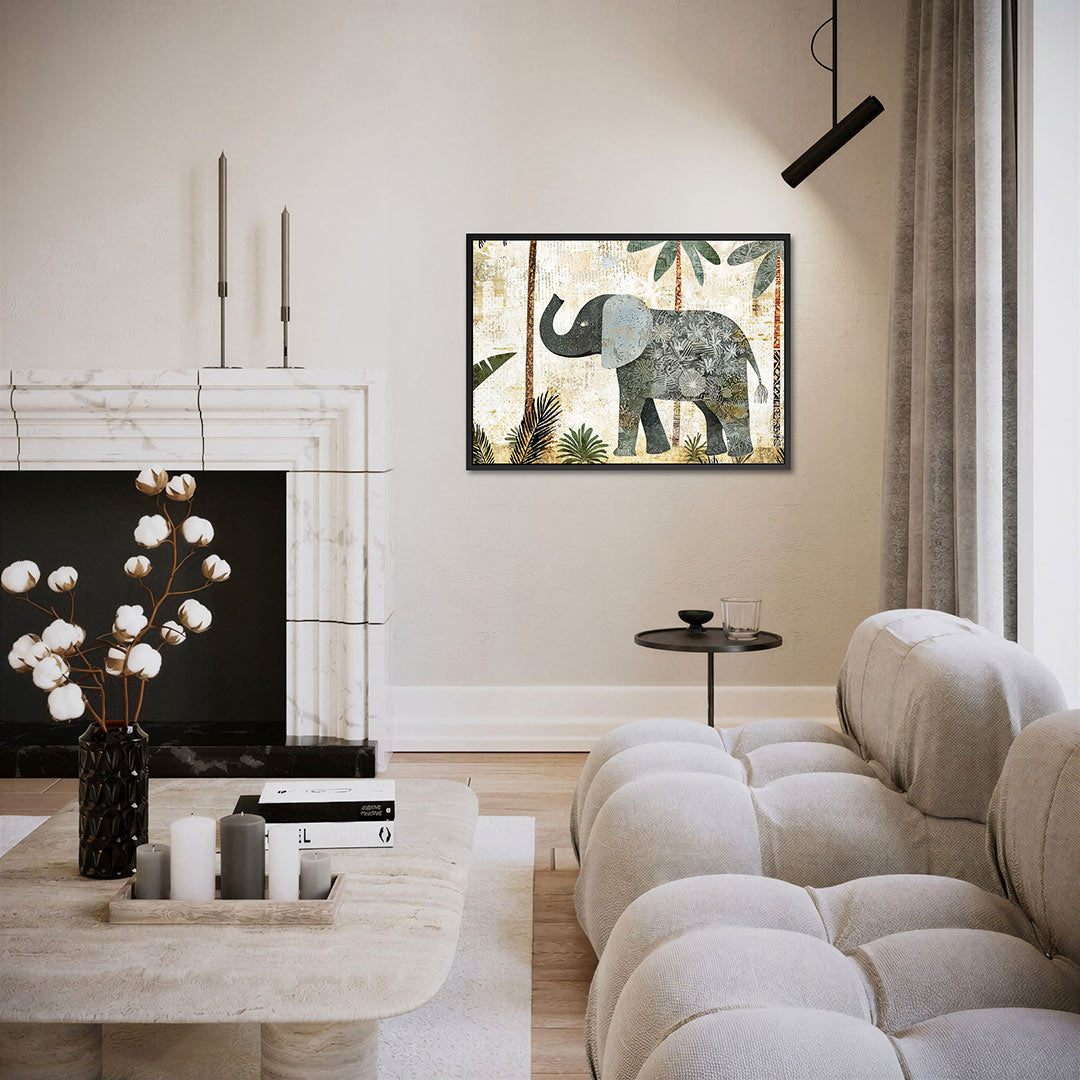 Olifant in jungle Kunstwerk