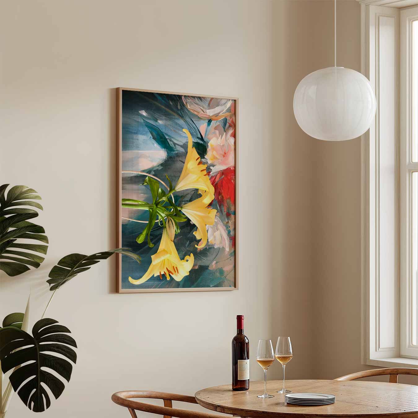 Elegante Bloemenschilderij Poster-WallArtistic