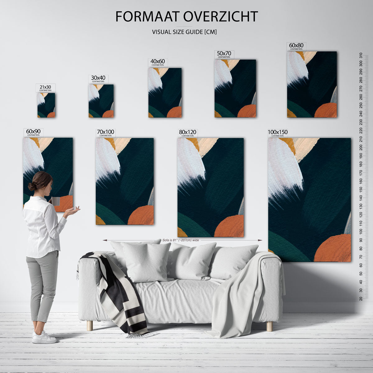 Abstracte penseelstreken Poster