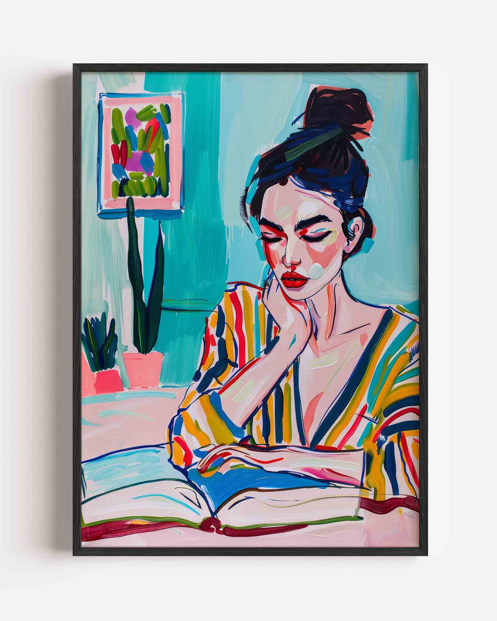 Lezende vrouw Poster