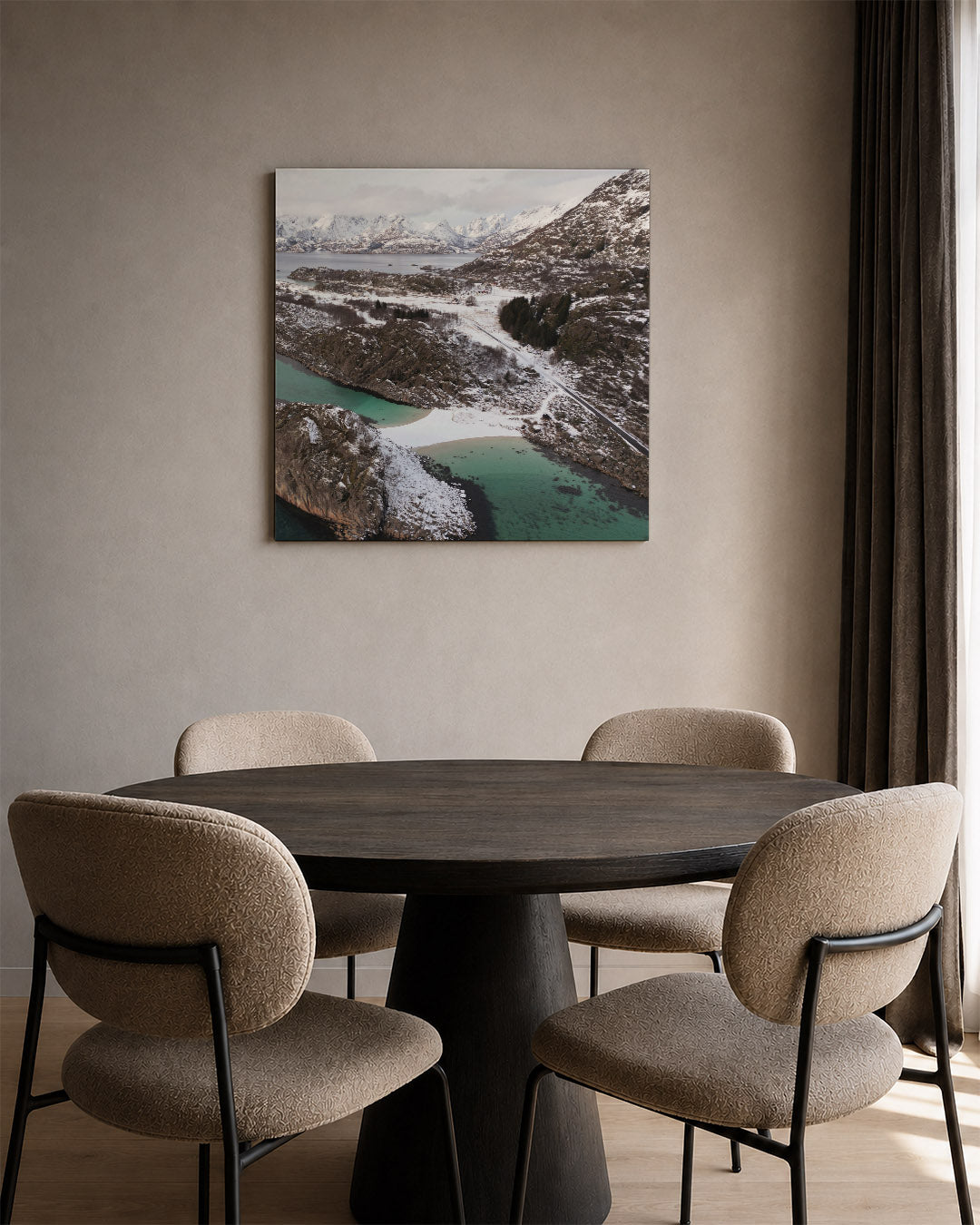 Berglandschap met sneeuw Kunstwerk