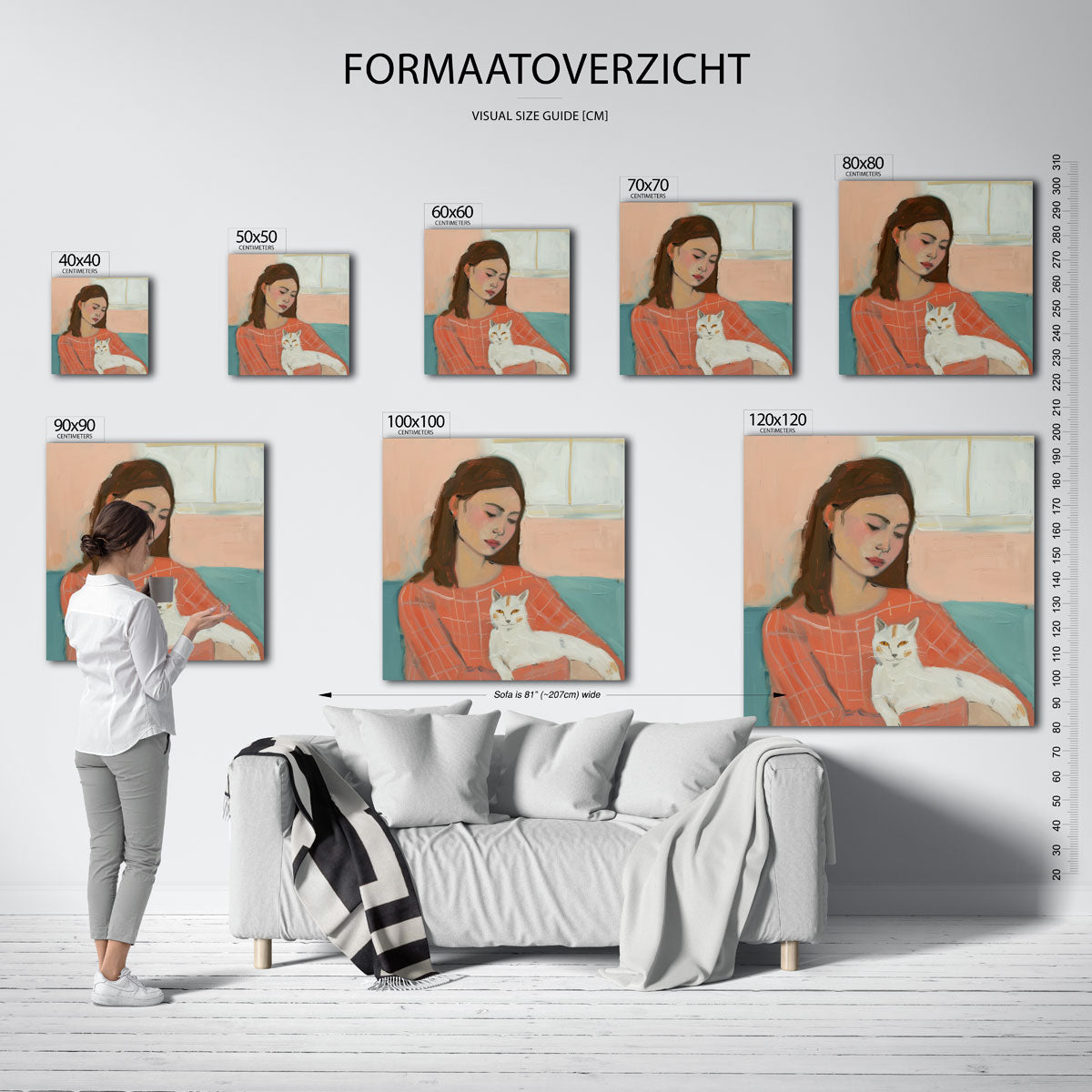 Vrouw met kat Poster