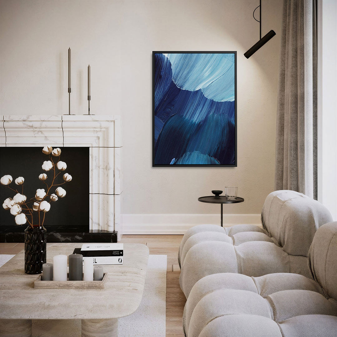 Golvende blauwe beweging Kunstwerk